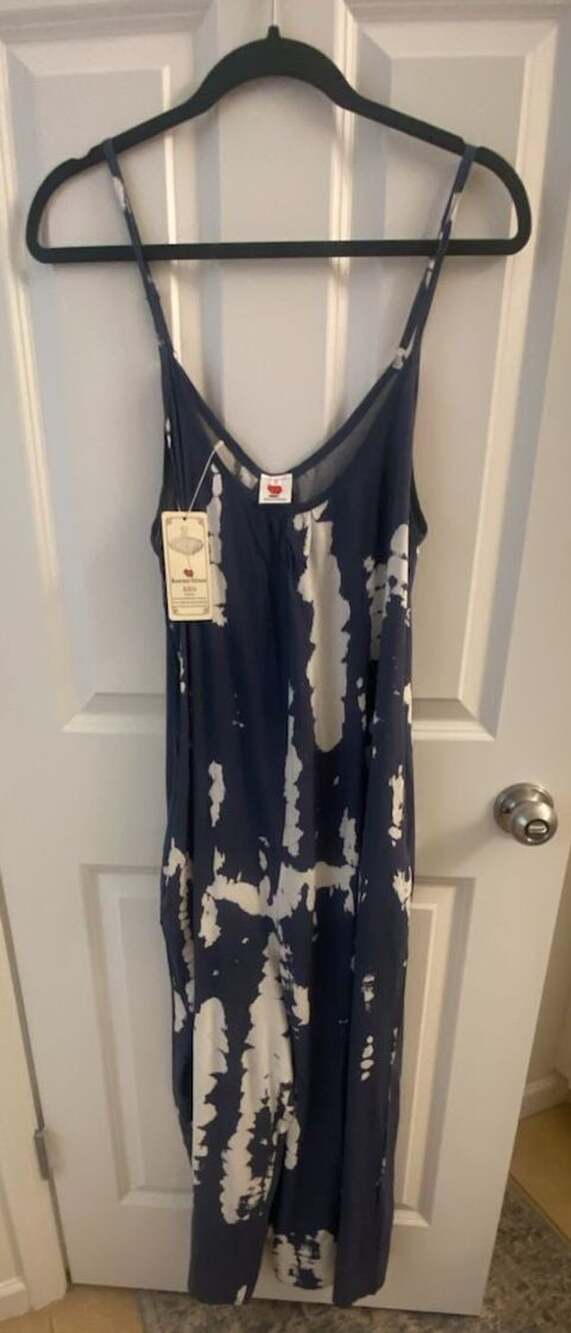 Tie Dye Wide Leg Jumpsuit with Spaghetti Straps and Pockets